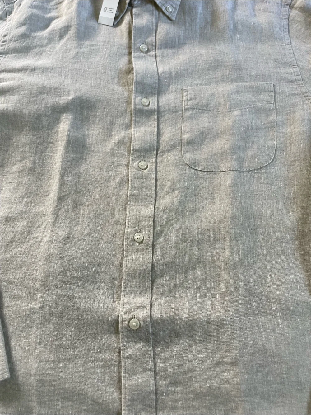 J. Crew Men's Linen Button-Down Shirt — Light Tan